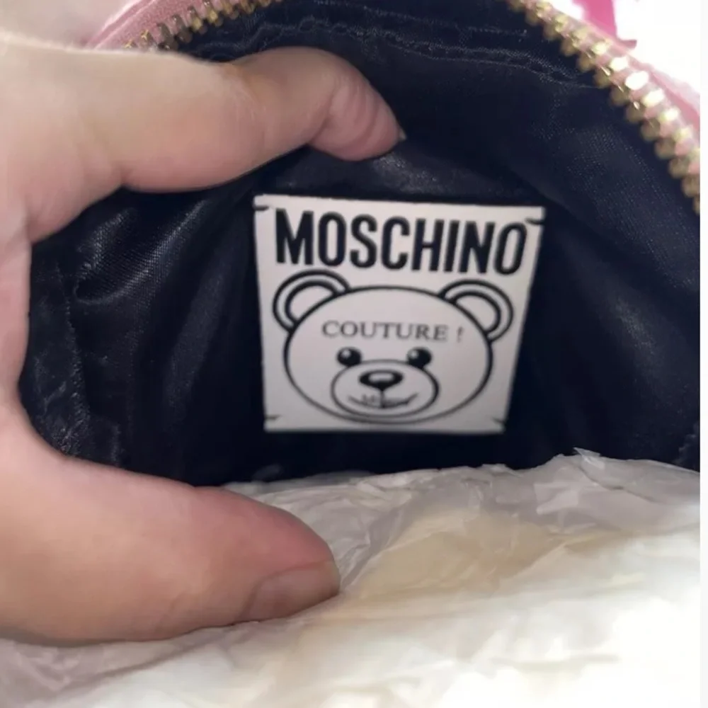AW19 Moschino Couture J. Scott Pink Quilted Teddy Bear Rectangular Shoulder Bag - Picture 7 of 8